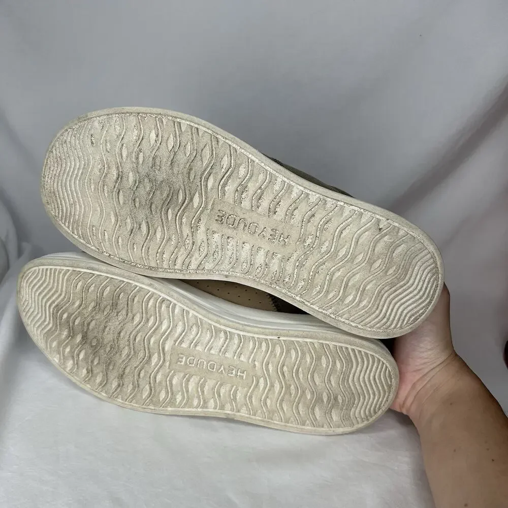 Hey Dude Shoes Womens 9 Beige Karina Loafers Leopard Print Canvas